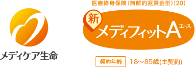 メディケア生命 医療終身保険(無解約返戻金型)(20) 新メディフィットＡ〈エース〉 契約年齢：18歳～85歳(主契約)